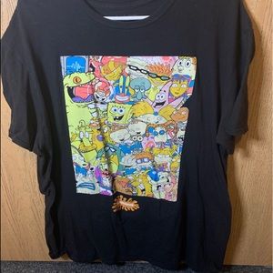 black Nickelodeon throwback graphic t shirt